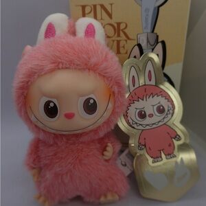 Pin For Love Secret  Pink Furry Character Key Holder